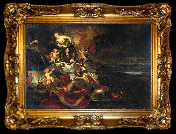 framed  Cornelis Bisschop Allegory on the raid at Chatham, ta009-2